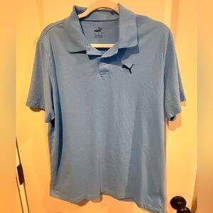 Puma Essential Men’s Sky Blue Short Sleeve Polo Shirt sz L